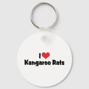 I Love Heart Kangaroo Rats Key Ring