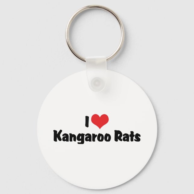 I Love Heart Kangaroo Rats Key Ring (Front)