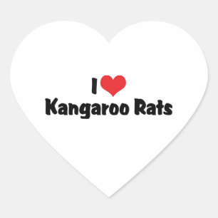I Love Heart Kangaroo Rats Sticker