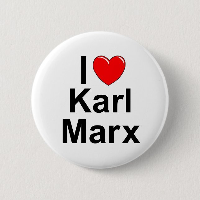 I Love (Heart) Karl Marx 6 Cm Round Badge (Front)
