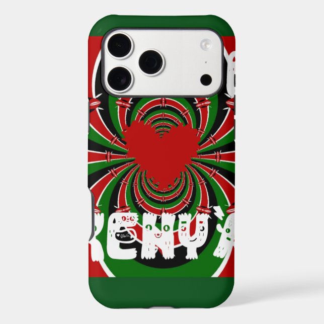 I Love Heart Kenya: Dynamic Flag Art (Back)