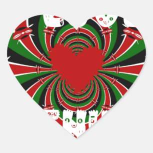 I Love Heart Kenya: Dynamic Flag Art Sticker