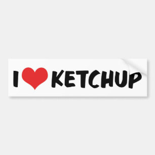 I Love Heart Ketchup - Catsup Lover Bumper Sticker