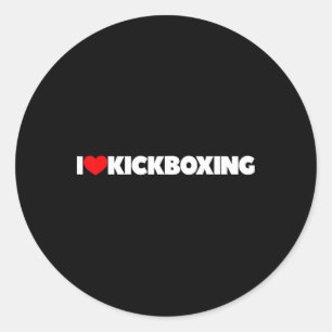I Love (heart) Kickboxing Classic Round Sticker