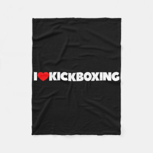 I Love (heart) Kickboxing Fleece Blanket