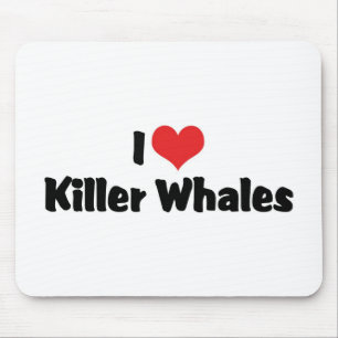 I Love Heart Killer Whales Mouse Pad