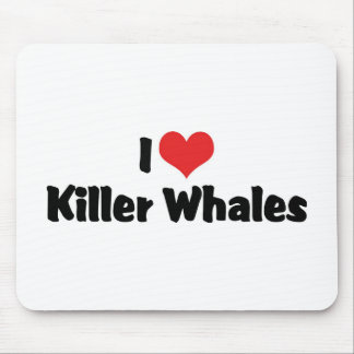 I Love Heart Killer Whales Mouse Pad