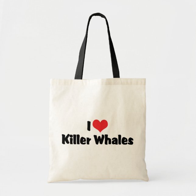 I Love Heart Killer Whales Tote Bag (Front)