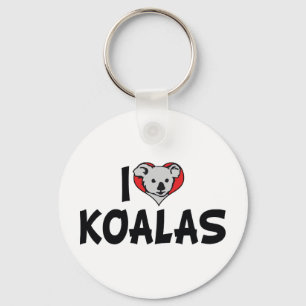 I Love Heart Koalas - Koala Bear Lovers Key Ring
