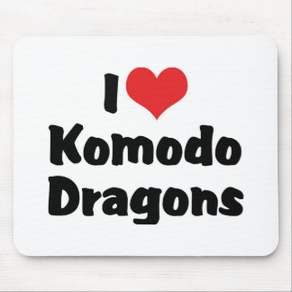 I Love Heart Komodo Dragons Mouse Pad