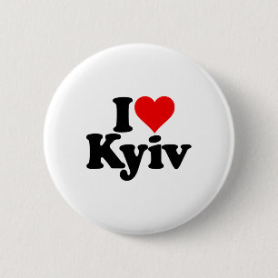 I Love Heart Kyiv Kiev Ukraine Ukr  6 Cm Round Badge