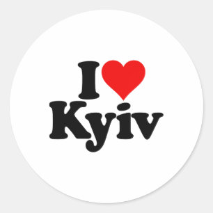 I Love Heart Kyiv Kiev Ukraine Ukr Classic Round Sticker