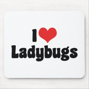 I Love Heart Ladybugs - Ladybug Lovers Mouse Pad