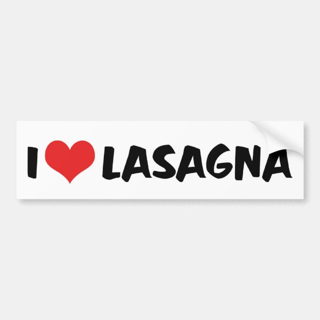 I Love Heart Lasagne - Italian Food Pasta Lover Bumper Sticker (Front)
