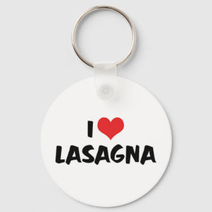 I Love Heart Lasagne - Italian Food Pasta Lover Key Ring
