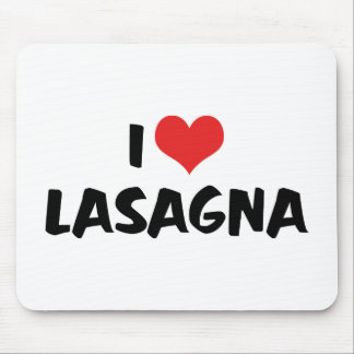 I Love Heart Lasagne - Italian Food Pasta Lover Mouse Pad
