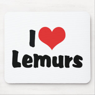 I Love Heart Lemurs Mouse Pad