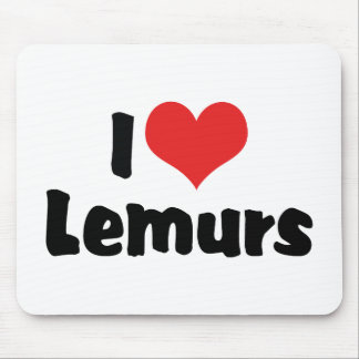I Love Heart Lemurs Mouse Pad