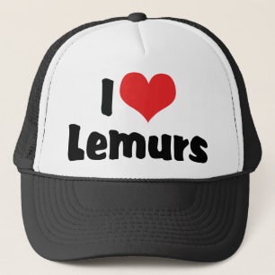 I Love Heart Lemurs Trucker Hat