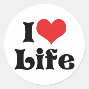 I Love Heart Life - Live Laugh Love Being Alive Classic Round Sticker