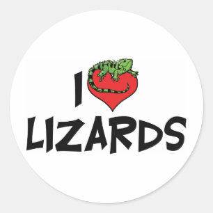 I Love Heart Lizards - Reptile Lover Classic Round Sticker