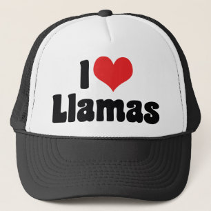 I Love Heart Llamas Trucker Hat