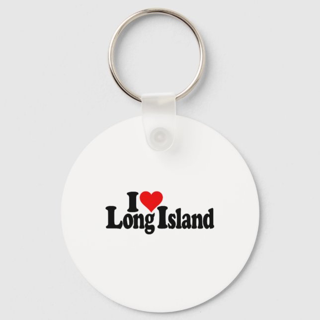I Love Heart Long Island _1  Key Ring (Front)