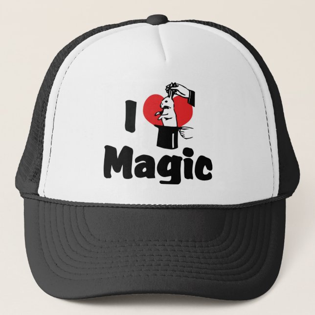I Love Heart Magic - Magic Lover Trucker Hat (Front)