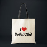 I Love Heart Mahjong - Mah Jong Lover Tote Bag<br><div class="desc">I Love (Red Heart) Mahjong</div>