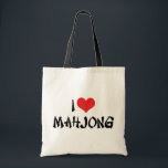 I Love Heart Mahjong - Mah Jong Lover Tote Bag<br><div class="desc">I Love (Red Heart) Mahjong</div>