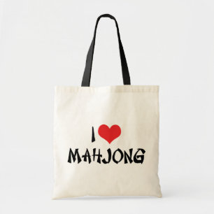 I Love Heart Mahjong - Mah Jong Lover Tote Bag
