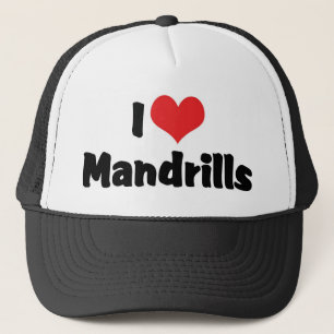 I Love Heart Mandrills Trucker Hat
