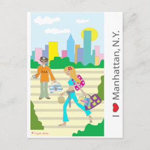 I love (heart)  Manhattan, NY Postcard