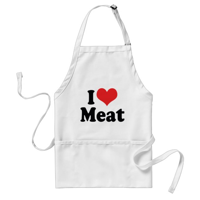 I Love Heart Meat - Beef Steak BBQ Lover Standard Apron (Front)