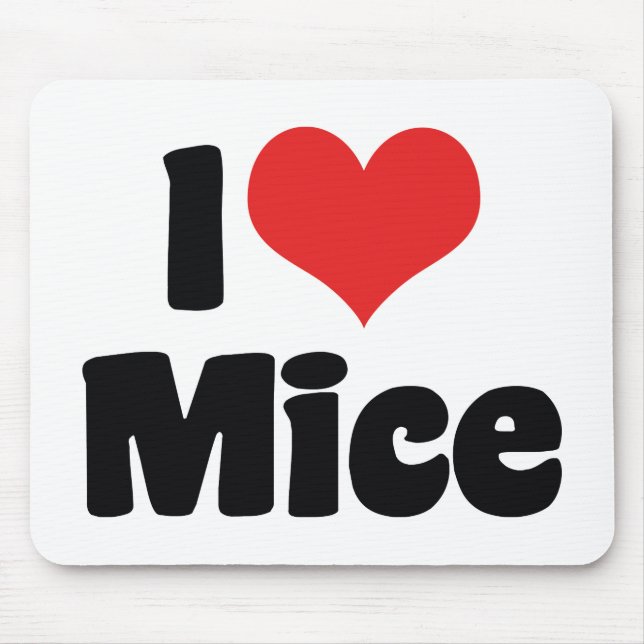I Love Heart Mice - Mouse Lover Pad (Front)