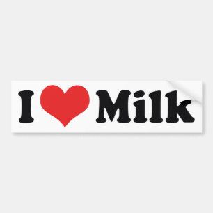 I Love Heart Milk - Cow Juice Dairy Lover Bumper Sticker