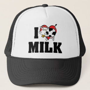 I Love Heart Milk - Cow Juice Dairy Lover Trucker Hat