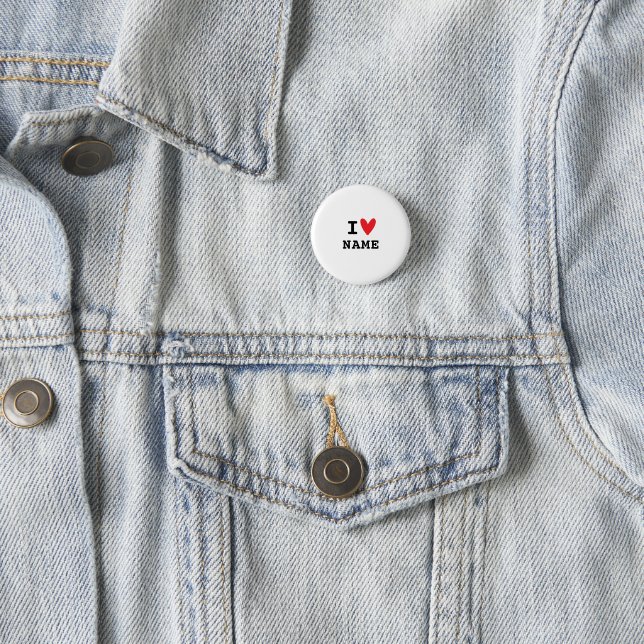 I love heart minimal 3 cm round badge (In Situ)
