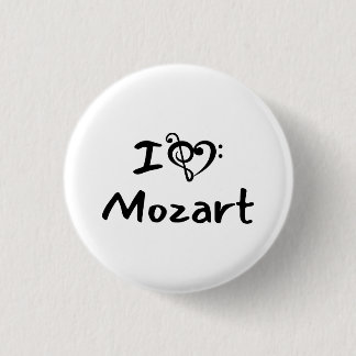 I love heart Mozart Classical Music Black Text 3 Cm Round Badge