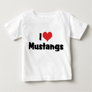 I Love Heart Mustangs - Horse Lover Baby T-Shirt