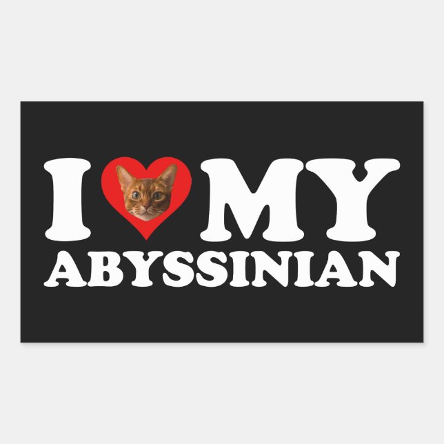 I Love (Heart) My Abyssinian Rectangular Sticker (Front)