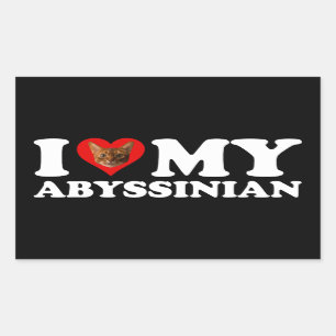 I Love (Heart) My Abyssinian Rectangular Sticker