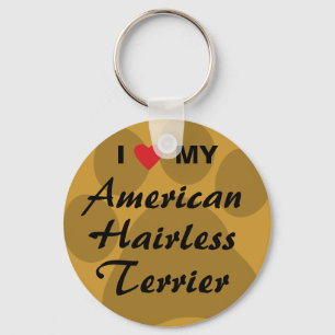 I Love (Heart) My American Hairless Terrier Key Ring