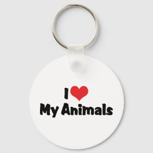 I Love Heart My Animals - Animal Lover Key Ring