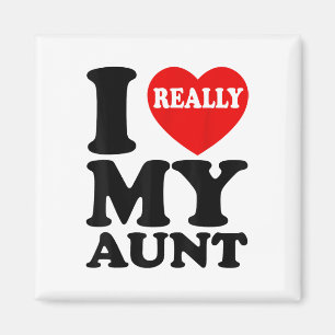 I Love (heart) My Aunt For Nephew And Niece Family Magnet