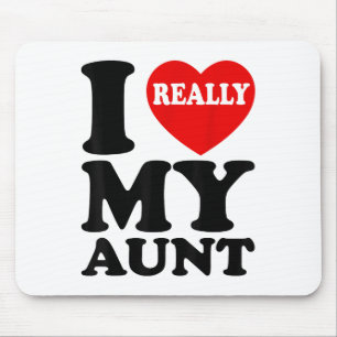 I Love (heart) My Aunt For Nephew And Niece Family Mouse Pad