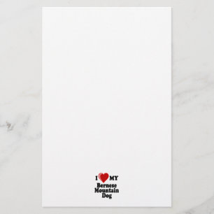I Love (Heart) My Bernese Mountain Dog Stationery