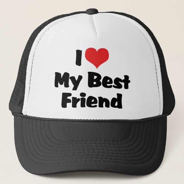 I Love Heart My Best Friend - BFF Trucker Hat (Front)