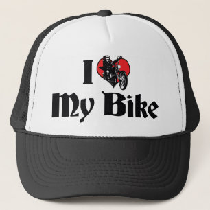I Love Heart My Bike - Bicycle Motorcycle Lover Trucker Hat
