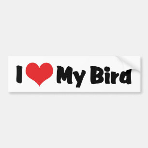 I Love Heart My Bird - Bird Lover Bumper Sticker